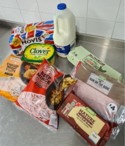 Photo of items in chilled foodbank bag